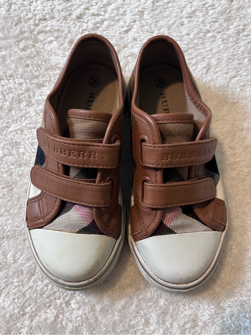 Kids Burberry Velcro Shoes